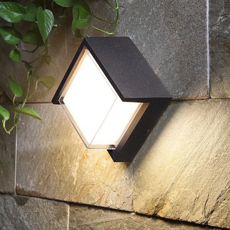 Applique intérieure étanche 9 W, Lampe de jardin murale IP65, Applique murale d'extérieur et extérieure, lampe de chevet LED, lumière chaude (1/5)
