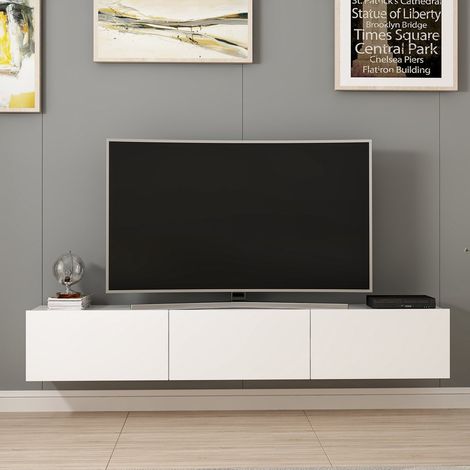 TV-Möbelset Rigel Weiß Melamin 180x30x32 cm (1/5)