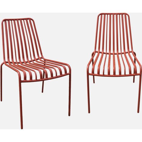 Set di due sedie da giardino impilabili in acciaio (1/5)