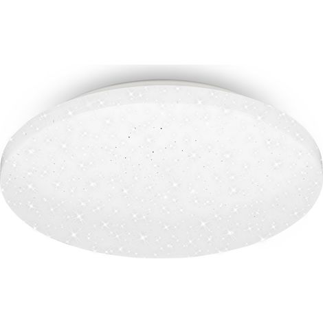 Plafonnier LED avec décor étoilé, plafonnier LED salle de bain IP44, décor ajouré, lumière blanche neutre, Ø275 mm, blanc (1/5)