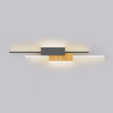 Applique murale de chevet linéaire, applique murale à longue bande en métal avec abat-jour en acrylique blanc, appliques murales LED modernes de 18 W, appliques murales de couloir ultra-minces, lumièr (1/5)