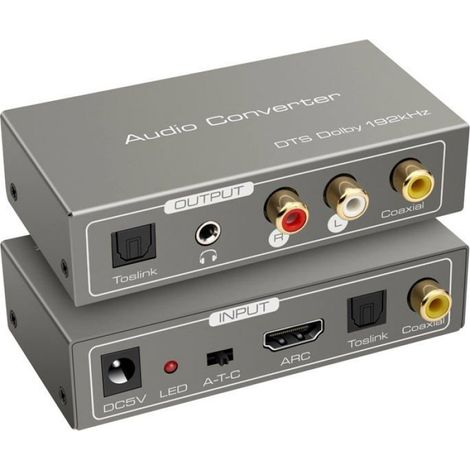 1 Adaptateur HDMI ARC, Convertisseur Audio Numérique vers Analogique, Sortie SPDIF Optique Coaxial RCA 3.5mm, pour TV Home Cinéma (1/5)