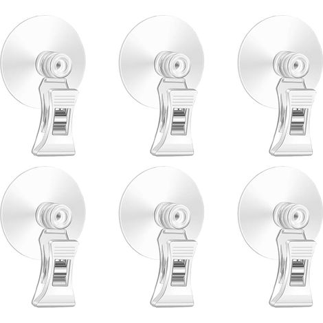 10 pcs clear suction cup clips, clear suction cup hook, suction cups with clamp, suction cup hook with clip, suction cup hook holder, for glass, windows, aquarium (1/5)