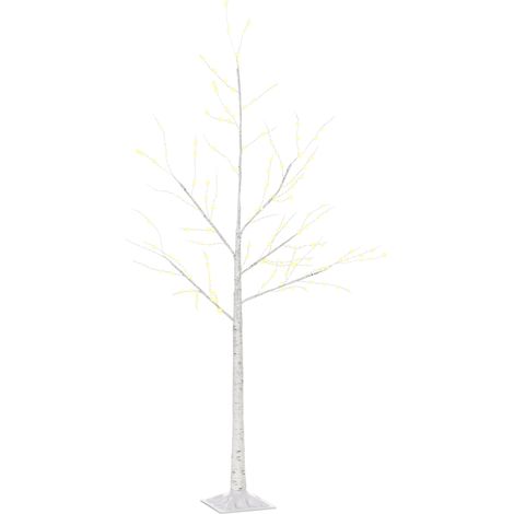 HOMCOM Albero di Natale Bianco con Luci LED per Interni ed Esterni (1/5)