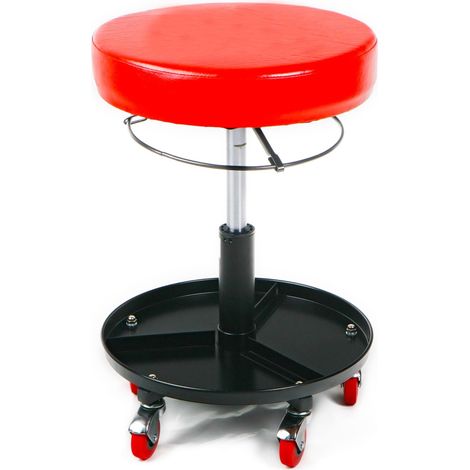 ASIENTO TABURETE NIVELABLE PARA TALLER MECANICO CON RUEDAS 360 GRADOS (1/2)