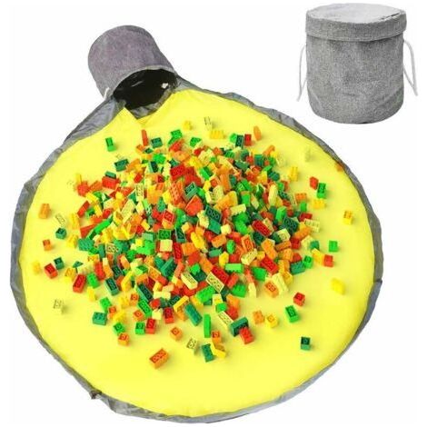 Panier De Rangement Pour Jouets Et Tapis De Jeu-Sac De Rangement Lego Sac De Rangement Tapis De Jeu Portable Grand Sac À Jouets (1/5)