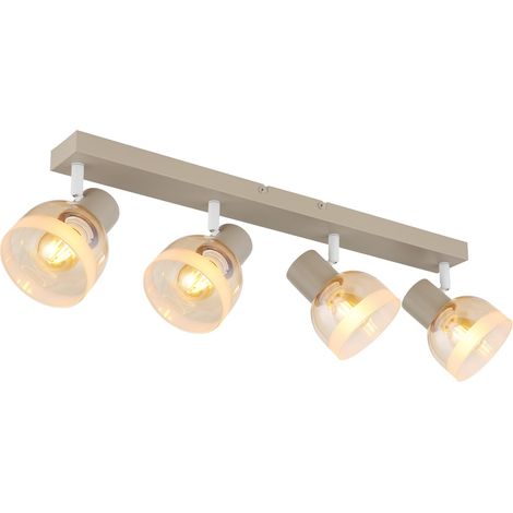 Deckenlampe Deckenleuchte Flurlampe beige Spots verstellbar 4-flammig L 56 cm (1/5)