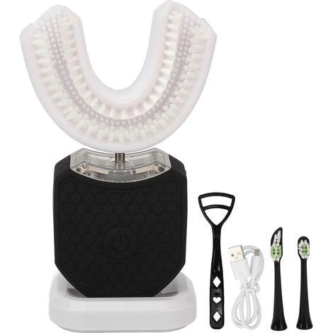 Brosse à dents électrique en forme de U, étanche, mains libres et dotée de la technologie sonique, brosse à dents ultrasonique rechargeable avec dents-AquaForge (1/5)