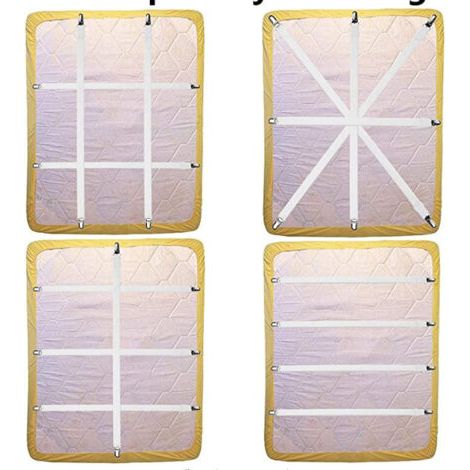 Extension de 21,2" à 86,6" 4 pièces réglables sous le canapé, matelas, attache pour drap de lit, convient à tous les matelas carrés (blanc)