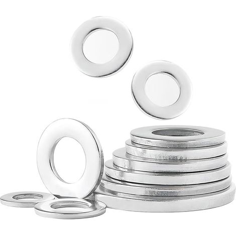 20 Pièces Rondelles Plates Rondes, M6 x 12mm Joint Torique Rondelles Metal pour L'étanchéité des Vis, Boulons, Argent (1/5)