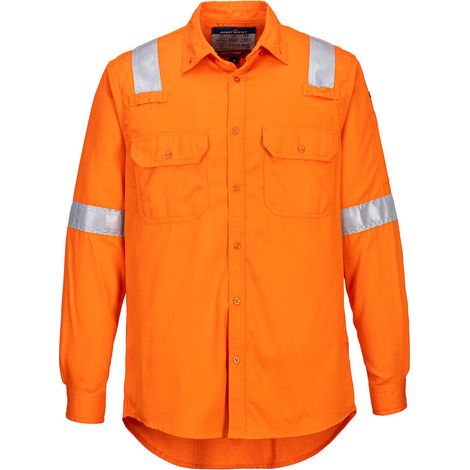 Leichte antistatische Hemd Fr - Größe XXXL - Orange - Portwest