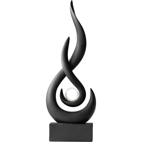 Sculpture abstraite en résine dorée - 1 pièce - Style moderne élégant - Décoration intérieure polyvalente - Salon et bureau - 26,7 x 12,7 x 6,3 cm (1/5)