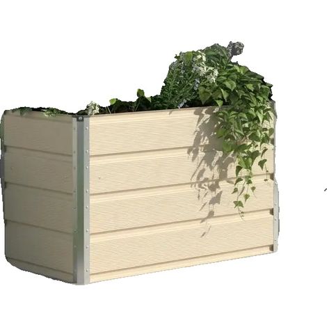 Macetero de acero galvanizado, 100 cm x 50 cm x 75 cm, gran capacidad, resistente a la corrosión, fácil mantenimiento. (1/5)