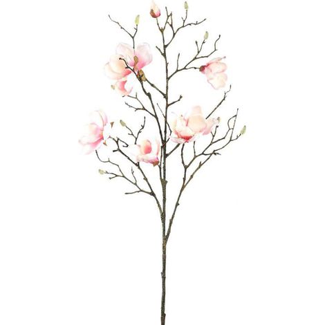 Fleur Magnolia Rose Clair en Polyester Haute Tige 86cm (1/2)
