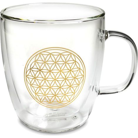 Tasse en verre double paroi Fleur de Vie