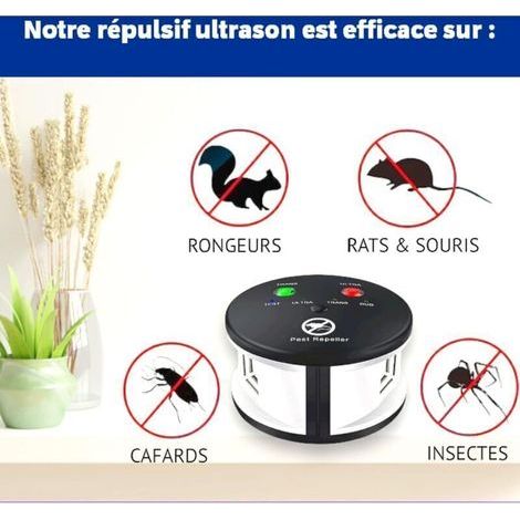360°-Ultraschall-Abwehrgerät gegen Ratten, Mäuse, Nagetiere, Kakerlaken und Insekten. Leistungsstarke, variable Frequenzen, Reichweite 550 m². Effektive und umweltfreundliche Schädlingsbekämpfung ohne (1/4)