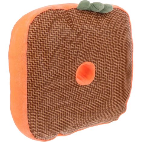 Coussin de Chaise Bureau Carotte Orange en Peluche et Rotin (1/5)