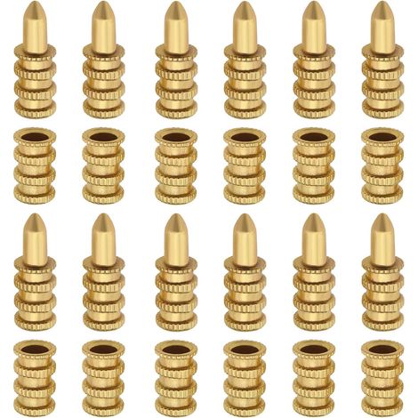 20 Tischbolzen-Hülsenverbinder, Präzisionsbohrung, Zentrierpunkt, Kupferset für Esstische, Riegel, Dübelstifte, Holzmöbel, Schränke, Tische, Stühle (1/5)