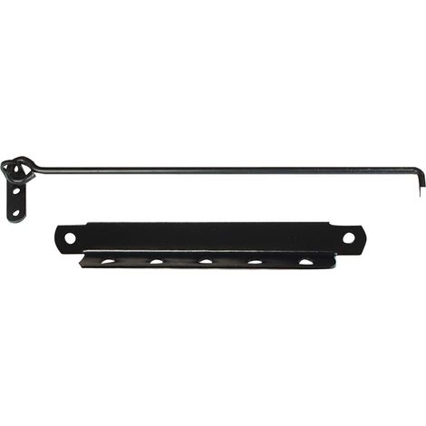 Afbat – Crochet sur platine avec crémaillère pour volet en bois – Longueur 300 mm – Crochet diamètre 8 mm – Pour chantiers humides