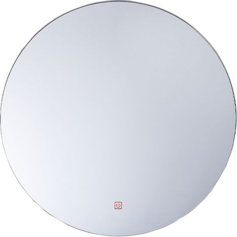 Espejo de pared plateado con luz LED redondo 60 cm sistema anti vaho Callac