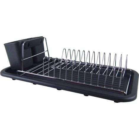 Égouttoir à vaisselle compact noir - support de séchage pour (1/2)