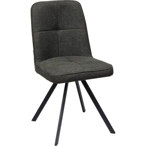 Sedia Venezia Moderna in Tessuto Grigio Gambe Metallo
