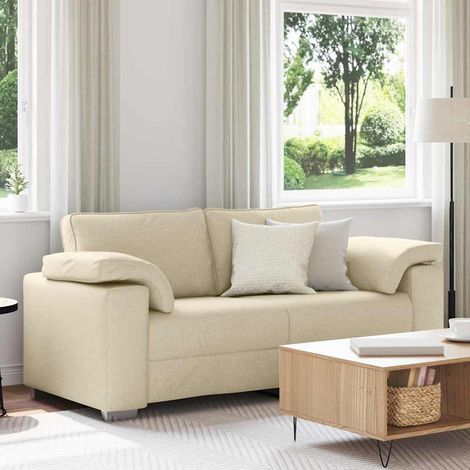 Loveseat Sofa Cream 180 cm Fabric vidaXL