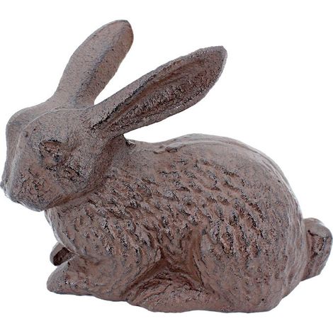 Lapin fonte patiné marron 14x7x10cm (1/2)