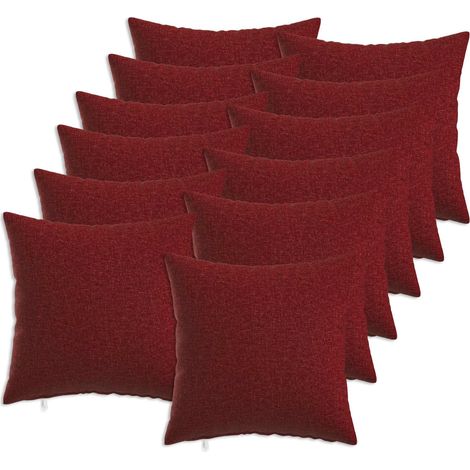 Housse de coussin 12 pc HEERLEN Bordeaux 45 x 45 cm Tissu vidaXL