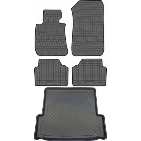 BMW Serie 3 E91 Familiar (09.2005-11.2012) JUEGO - Alfombrillas de goma para coche + alfombrilla para maletero (1/5)
