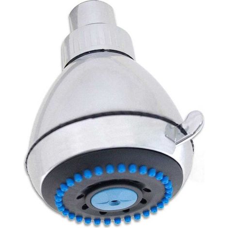 Soffione doccia multigetto rotondo diametro 7.5 cm con regolatore getto filtro anticalcare arredo bagno cromato (1/3)