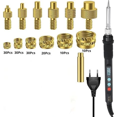Lot d'embouts filetés pour fer à souder. Fer à souder LED 80 W avec température réglable et 130 embouts filetés (1/5)