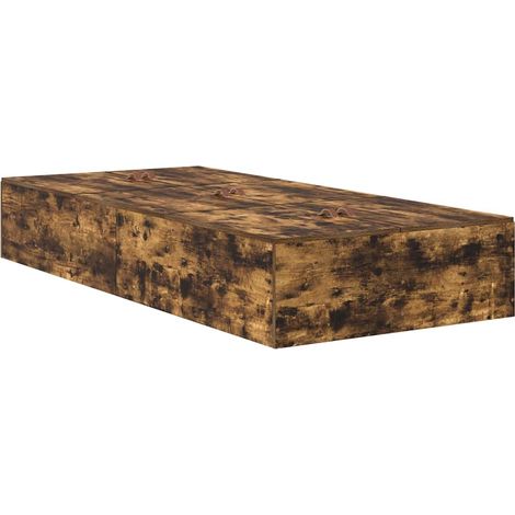 Lit simple,Lit adulte,Cadre de lit Chêne fumé 90 x 200 cm Bois d'ingénierie CFW2909327 (1/5)