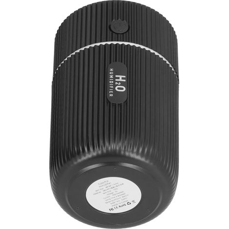 Mini humidificateur avec lumière colorée, USB, pour voiture, bureau, chambre, noir (1/5)