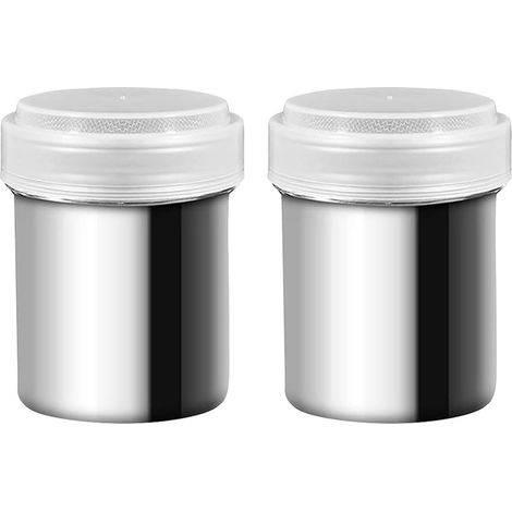 Schneespitze 2 Stück Küchensieb, Edelstahl, Mehlsieb, Gebäckstreuer, Schokoladenglasur, Küchensieb, für Kakao, Kaffee, Zucker, Salzstreuer (1/4)