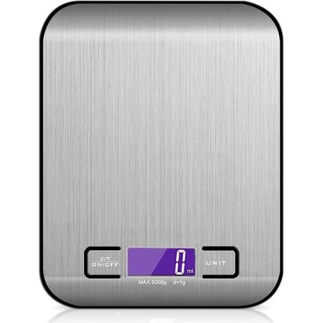 Balance de cuisine numérique, modèle de poche, acier inoxydable - capacité de 1 g à 5 kg, multicolore-AquaForge (1/4)
