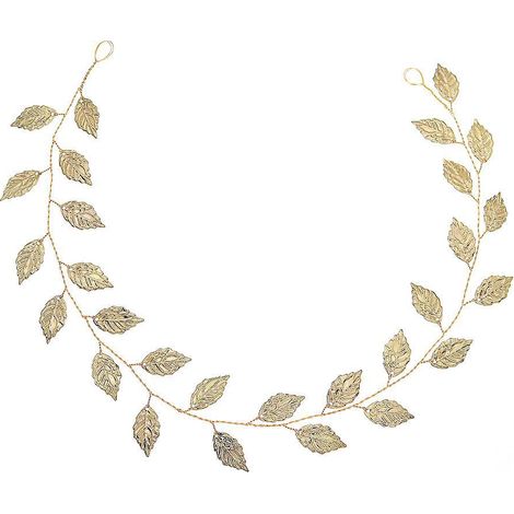 1 Pcs Serre-tte De Mariage Feuilles Dores, 35 Cm