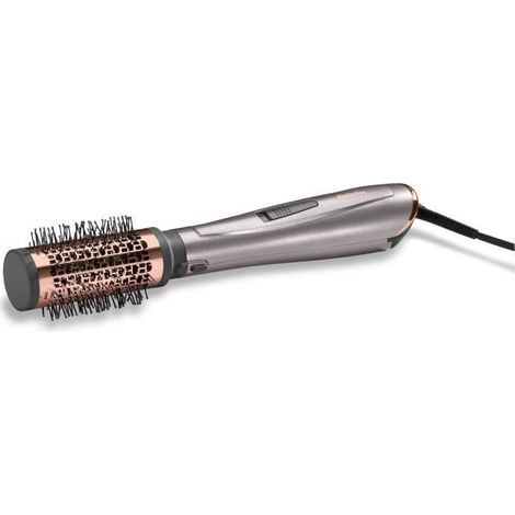 BaByliss Cepillo de Aire Style 1000 - Cepillo secador de pelo, Todo en Uno, Voluminizador y Rizador, Sistema iónico avanzado, Antiencrespamiento, 1000 W, 4 accesorios, Cobre/Gris, AS136E
