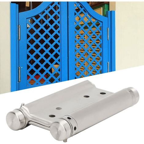 Paquete de 2 bisagras de resorte de acero inoxidable (4 pulgadas) con rodamientos para puertas batientes y armarios, incluye herrajes, capacidad de carga máxima 20 kg. (1/5)