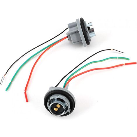 Connecteur de douille de feu stop, 12V-24V BAY15D/1157 Noyau de fer Adaptateur de support de lampe Base Socket Connecteur Harnais Plug pour frein/arrêt/clignotant (1/5)