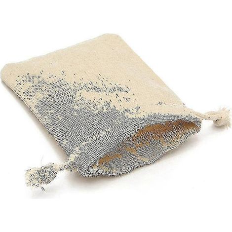 Sacs cadeaux en coton, sacs en toile de jute avec cordon de serrage pour bijoux et mariage (20 pièces) (1/5)