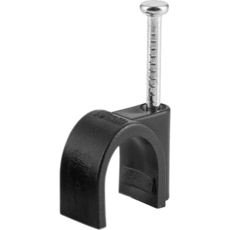 Attaches-câbles avec clou, paquet de 100, noires, 4 mm