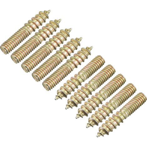 M4x20mm Cintre Boulons 24 pièces Double Terminal Filetage Cheville Vis pour Bois Meubles Connexion (1/4)