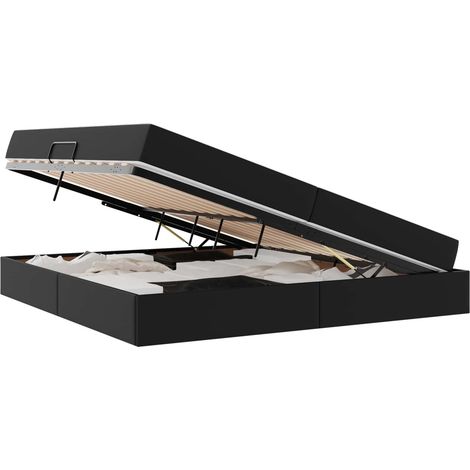 Maison Exclusive - Letto con contenitore e materasso 2 pcs Nero Pelle