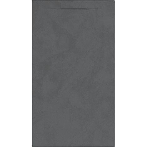Mineralguss-Duschwanne extra flach Spachteloptik KORAL anthrazit 100x100 cm Auslaufschutz in Farbe
