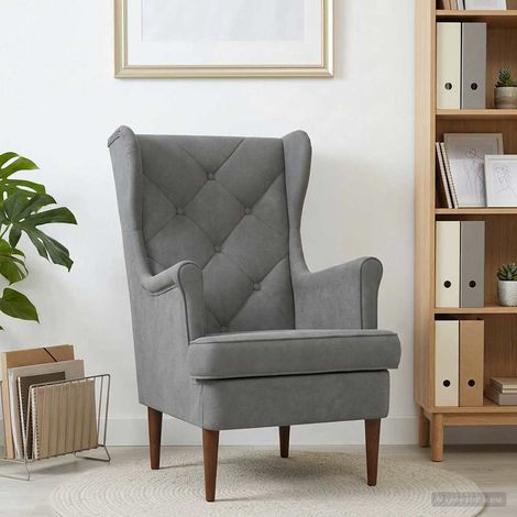 vidaXL Poltrona Grigio Scuro Velluto