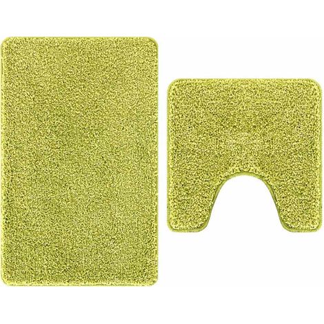 Maison Exclusive - Set di tappetini antiscivolo per il bagno 2 pcs Verde PP