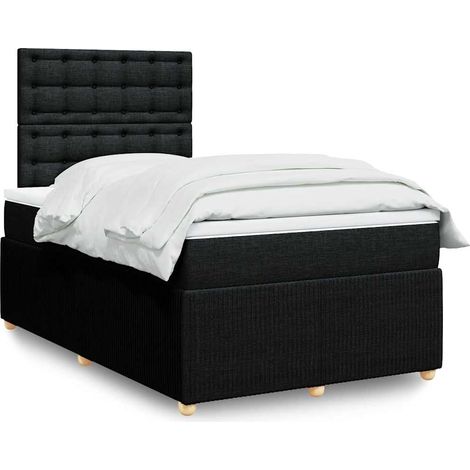 Boxspringbett mit Matratze Schwarz 120x200 cm Stoff