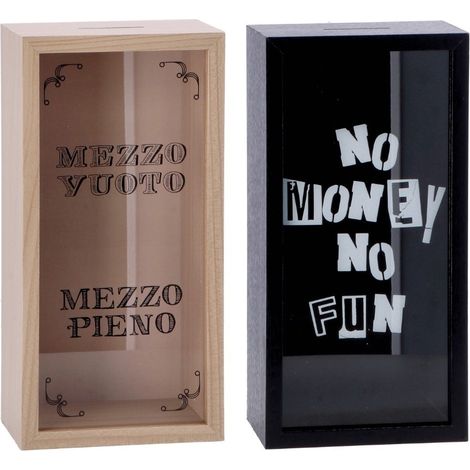 Ad Trend Salvadanaio in MDF e Vetro 15 x 10 Cm H 30 Cm Ass.– Porta Risparmi Decorativo Moderno 1 Pz