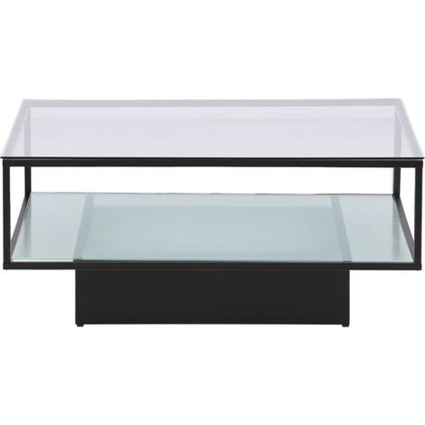 Maglehem Couchtisch 90x90cm schwarz, Glas.